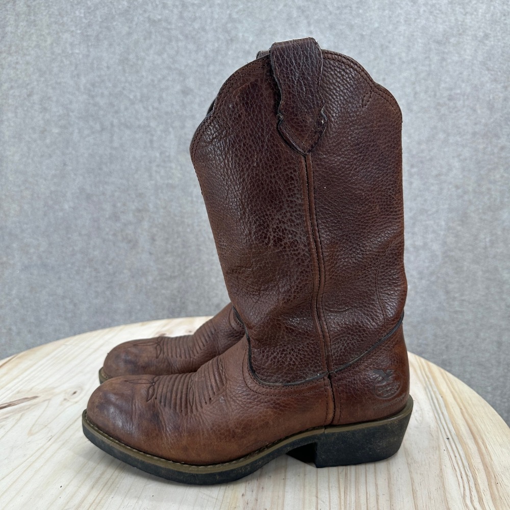 Georgia Boot Comfort Core Brown Leather Western Cowboy Work Boots Mens 8.5